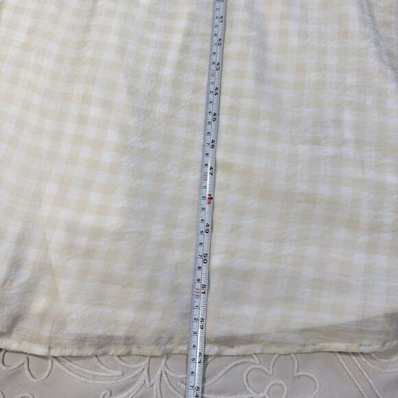 And Now This Sleeveless Maxi Dress Size Medium Gingham Print Ruffle Neutral New - Picture 12 of 12